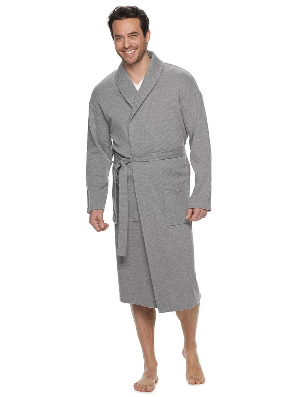 Croft & Barrow Waffle-Weave Shawl-Collar Robe